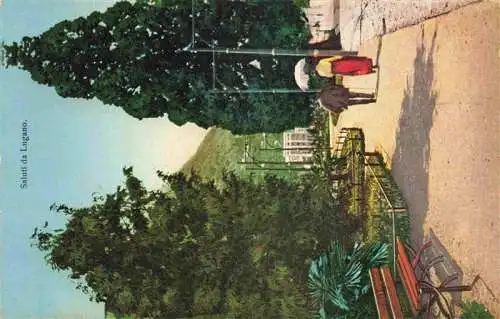 AK / Ansichtskarte  LUGANO_Lago_di_Lugano_TI Spaziergang im Park