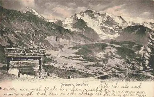 AK / Ansichtskarte  Wengen__BE Panorama mit Jungfrau