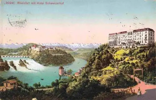 AK / Ansichtskarte  RHEINFALL_SH mit Hotel Schweizerhof