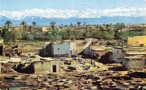 AK / Ansichtskarte  Marrakech_Marrakesch_Maroc Panorama vue des tanneries