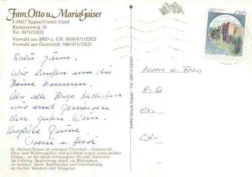 AK / Ansichtskarte  Eppan_Bolzano_Suedtirol_IT Pension Otto und Maria Gaiser