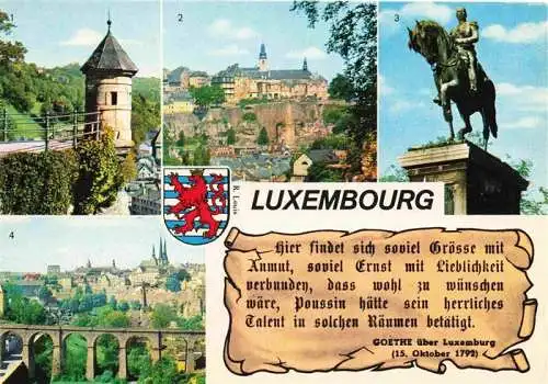 AK / Ansichtskarte  LUXEMBOURG__Luxemburg Tourelle espagnole Ville Haute Statue equestre de Guillaume II Panorama