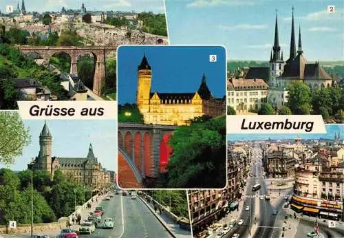 AK / Ansichtskarte  LUXEMBOURG__Luxemburg Panorama Cathedrale Caisse d'Epargne Pont Adolphe Avenue de la Liberte