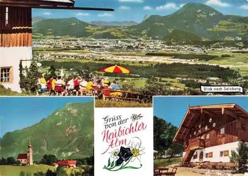 AK / Ansichtskarte  Piding Neubichleralm am Hoegl Blick nach Salzburg Kirche