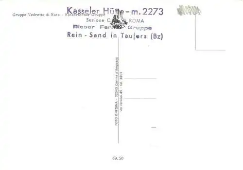 AK / Ansichtskarte  Sand__Taufers_Suedtirol_IT Rifugio Roma Kasseler Huette Panorama