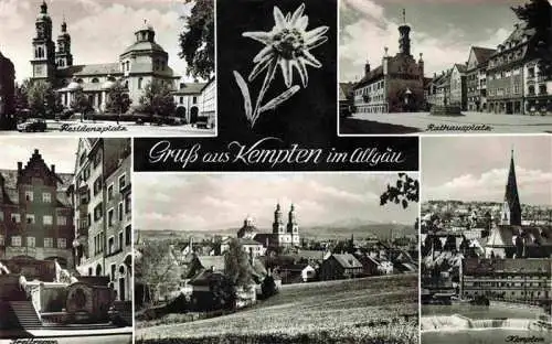 AK / Ansichtskarte  Kempten_Allgaeu Residenzplatz Rathausplatz Freitreppe Panorama Stadtansicht