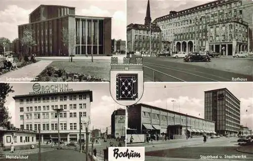 AK / Ansichtskarte  Bochum Schauspielhaus Rathaus Handelshof Stadtbad und Stadtwerke