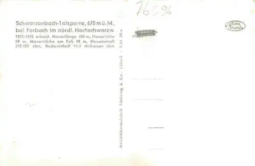 AK / Ansichtskarte  Schwarzenbach_Forbach Gasthof zur Schwarzenbachsperre an der Talsperre im Schwarzwald