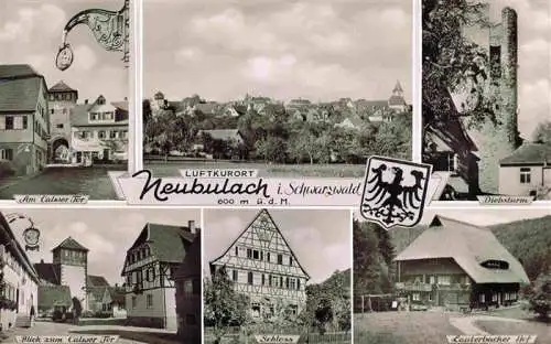 AK / Ansichtskarte  Neubulach_BW Panorama Luftkurort Am Calwer Tor Diebsturm Schloss Lauterbacher Hof Schwarzwald