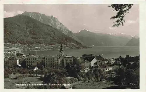 AK / Ansichtskarte  Gmunden_Traunsee_Salzkammergut_Oberoesterreich_AT Panorama Traunsee mit graunstein Alpen