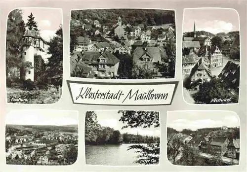 AK / Ansichtskarte  Maulbronn Panorama Klosterstadt Faustturm Klosterhof Tiefer See