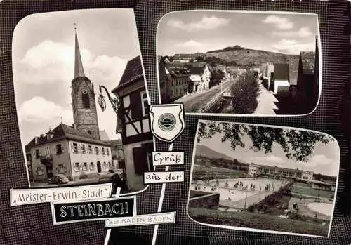 AK / Ansichtskarte  Steinbach_Baden-Baden Panorama Meister-Erwin-Stadt Kirche Freibad