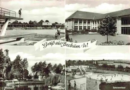 AK / Ansichtskarte 73980332 Beckum__Westfalen Schwimmbad Kreisberufsschule Westpark S