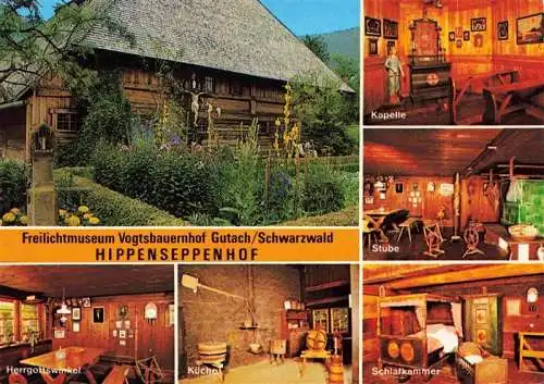 AK / Ansichtskarte  Gutach_Schwarzwald Schwarzwaelder Freilichtmuseum Vogtsbauernhof Herrgottswinkel Kueche Kapelle Stube Schlafkammer