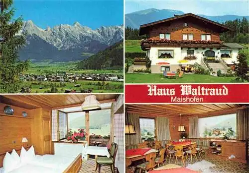 AK / Ansichtskarte  Maishofen_Zell_am_See_Pinzgau-Pongau_AT Panorama Haus Waltraud Gaststube Zimmer