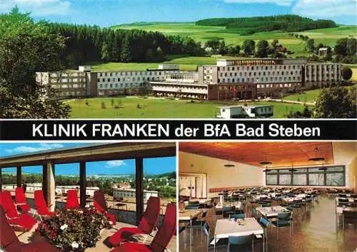 AK / Ansichtskarte 73980420 BAD_STEBEN Klinik Franken der BfA Bad Steben Terrasse Speiseraum