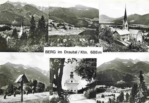 AK / Ansichtskarte  Berg_Drautal_Kaernten_AT Panorama Ortsansicht mit Kirche Kreuz Kapelle