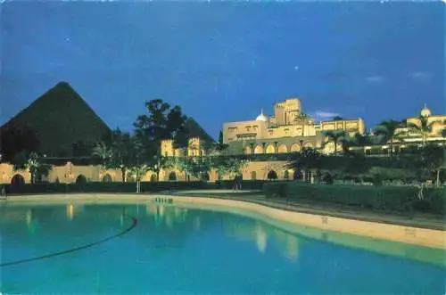 AK / Ansichtskarte  Giza_Gizeh_Egypt Mena House Oberoi Hotel Casino Swimming Pool Nachtaufnahme