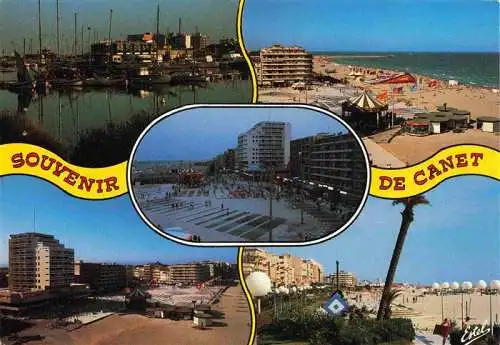 AK / Ansichtskarte  Canet_-Plage_66_Pyrenees-Orientales Le port la plage Place de la Méditerrannée Promenade de Canet-sud