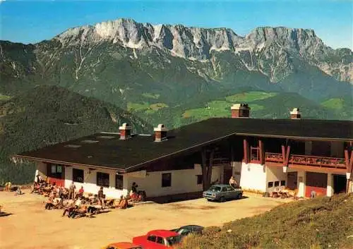 AK / Ansichtskarte  BERCHTESGADEN Berggaststaette Oberahornkaser mit Untersberg Hoechstgelegene Autoraststaette Deutschlands an der Rossfeldhoehen-Ringstrasse