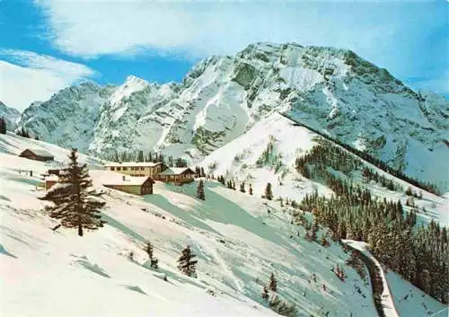 AK / Ansichtskarte  BERCHTESGADEN Berggaststaette Oberahornkaser Winterpanorama mit Hohem Goell