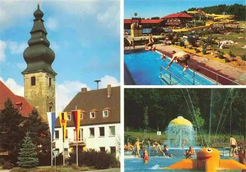 AK / Ansichtskarte  Zapfendorf Kirche Rathaus Freizeitbad Aquarena