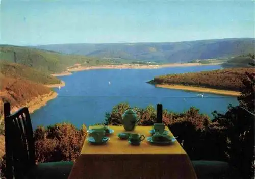 AK / Ansichtskarte 73980562 Schmidt_Eifel_Nideggen Hotel Haus Rursee Terrassencafé Restaurant Seeblick