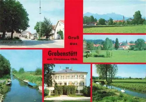 AK / Ansichtskarte  Grabenstaett_Chiemsee_Bayern Teilansichten Luftkurort und Badeort Landschaftspanorama