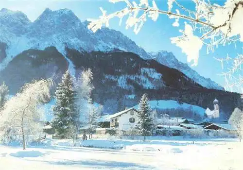 AK / Ansichtskarte  GRAINAU Winterpanorama mit Waxensteine und Zugspitze Wettersteingebirge