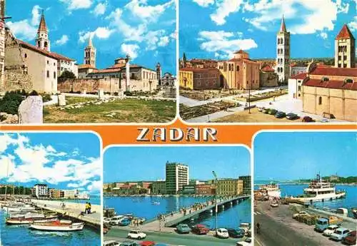 AK / Ansichtskarte  ZADAR_Zadra_Zara_Croatia Motive Stadtzentrum Hafen Faehre