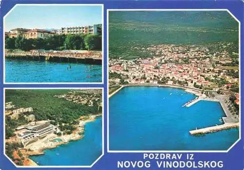 AK / Ansichtskarte  Novog_Vinodolskog_Novi_Vinodolski_Rijeka_Croatia Hafen Hotel Luftaufnahmen