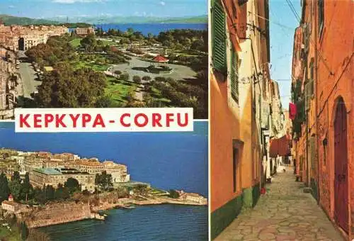 AK / Ansichtskarte  Kepkyra_Korfu_Corfu_Greece Panorama Luftaufnahme Gasse Altstadt