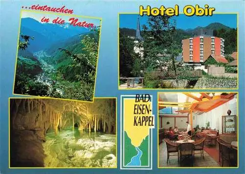 AK / Ansichtskarte 73980680 Eisenkappel-Vellach_Kaernten_AT Hotel Obir Gastraum Grotte Panorama