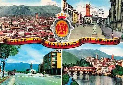 AK / Ansichtskarte  Bassano_del_Grappa_IT Panorama Piazza Liberta Monumento al Gen G Giardino e Viale delle Fosse