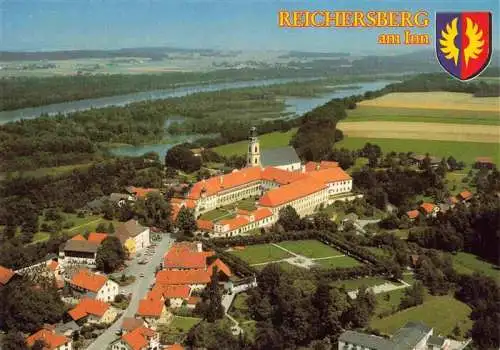 AK / Ansichtskarte  Reichersberg_Inn_Oberoesterreich_AT Augustiner Chorherrenstift Fliegeraufnahme