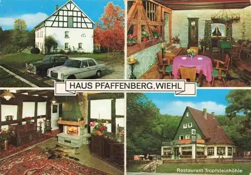 AK / Ansichtskarte  Wiehl_Oberbergischer_Kreis Haus Pfaffenberg Gastraeume Restaurant Tropfsteinhoehle 