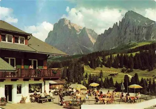 AK / Ansichtskarte 73980773 Seiseralm__Seiseralpe_Alpe_di_Siusi_Trentino_IT Hotel Salteria Restaurant Terrasse