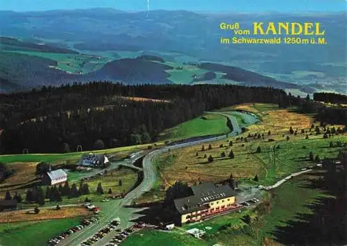 AK / Ansichtskarte 73980789 Kandel_Breisgau_Waldkirch_BW Fliegeraufnahme mit Berghotel Berggasthaus Kandelhof und Pius Bergkapelle
