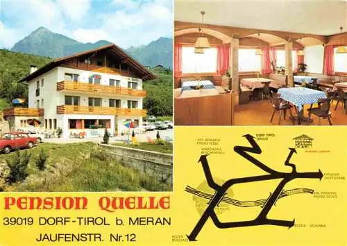 AK / Ansichtskarte  Dorf-Tirol_Suedtirol_IT Pension Quelle Gastraum