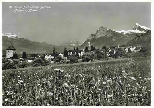 AK / Ansichtskarte  Maienfeld_Mayenfeld_GR mit Churfirsten Gonzen und Alvier