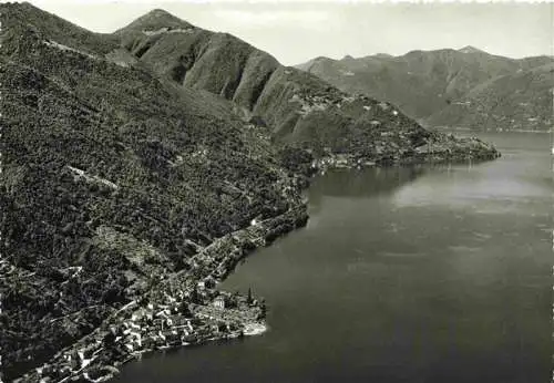 AK / Ansichtskarte  Gerra_Gambarogno_Verzasca_TI Fliegeraufnahme mit Lago Maggiore