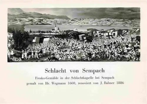 AK / Ansichtskarte  Sempach_LU Fresko Gemaelde in der Schlachtkapelle bei Sempach