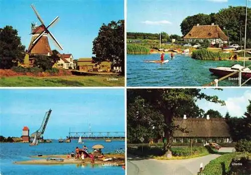 AK / Ansichtskarte  Kappeln_Schlei Doerfer an der Schlei Lindau mit Windwmuehle Sieseby Bucht Ulsnis Lindaunis Strand Bruecke