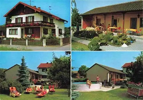 AK / Ansichtskarte  Kirchanschoering Gaestehaus Ferienhaeuser Wadislohner Garten Swimming Pool