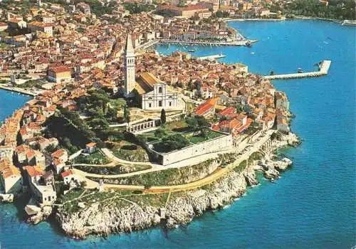 AK / Ansichtskarte  Rovinj_Rovigno_Istrien_Croatia Altstadt Kirche Halbinsel Hafen