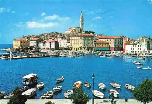 AK / Ansichtskarte 73980944 Rovinj_Rovigno_Istrien_Croatia Panorama Hafen Blick zur Altstadt Kirche