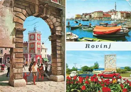 AK / Ansichtskarte 73980947 Rovinj_Rovigno_Istrien_Croatia Stadtplatz Hafen Denkmal