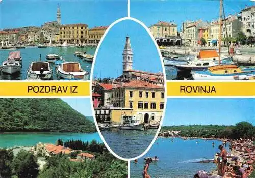 AK / Ansichtskarte 73980995 Rovinj_Rovigno_Istrien_Croatia Hafen Strand Altstadt Panorama