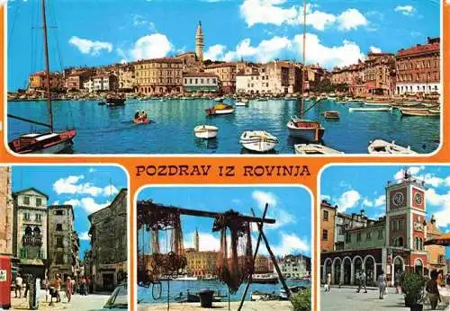 AK / Ansichtskarte 73981000 Rovinj_Rovigno_Istrien_Croatia Hafen Motive im Stadtzentrum Fischernetze