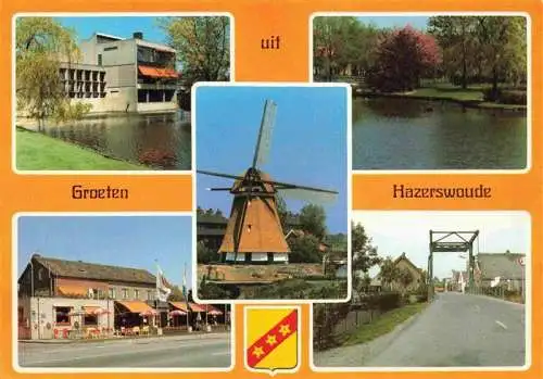 AK / Ansichtskarte  Hazerswoude Teilansichten Windmuehle Bruecke Partie am Wasser